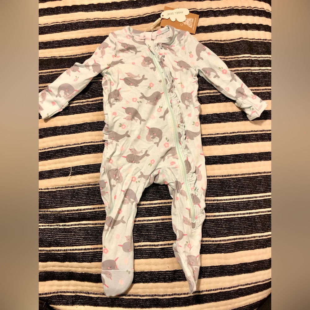 NWT Angel Dear Zip Pajamas with ruffle bum!